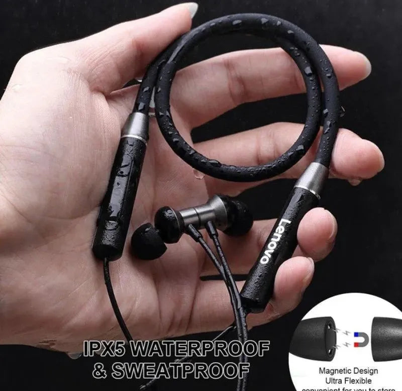 Lenovo HE05 Neckband – Bluetooth 5.0, HD Sound & Noise Reduction