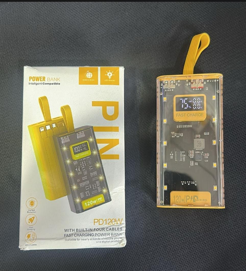 Bolt Pro 20000mAh Power Bank – Black & Yellow Fast Charging