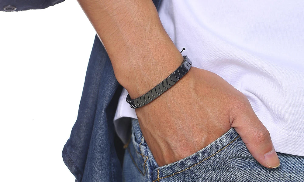 Adjustable Chevron Bracelet for Men (Silver / Gold / Black)