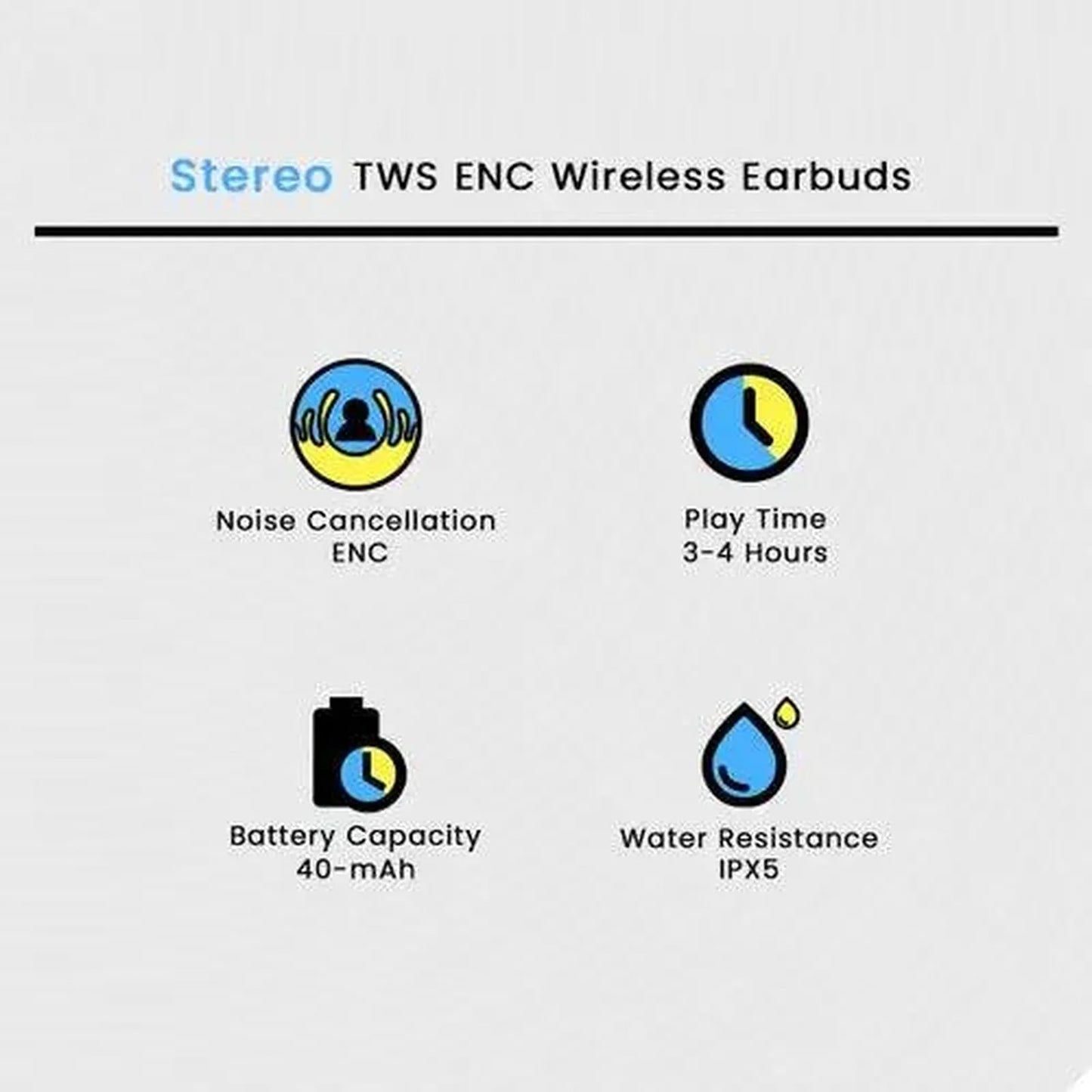 Stereo TWS ENC Earbuds – Wireless Noise Reduction Sound - StoreApna