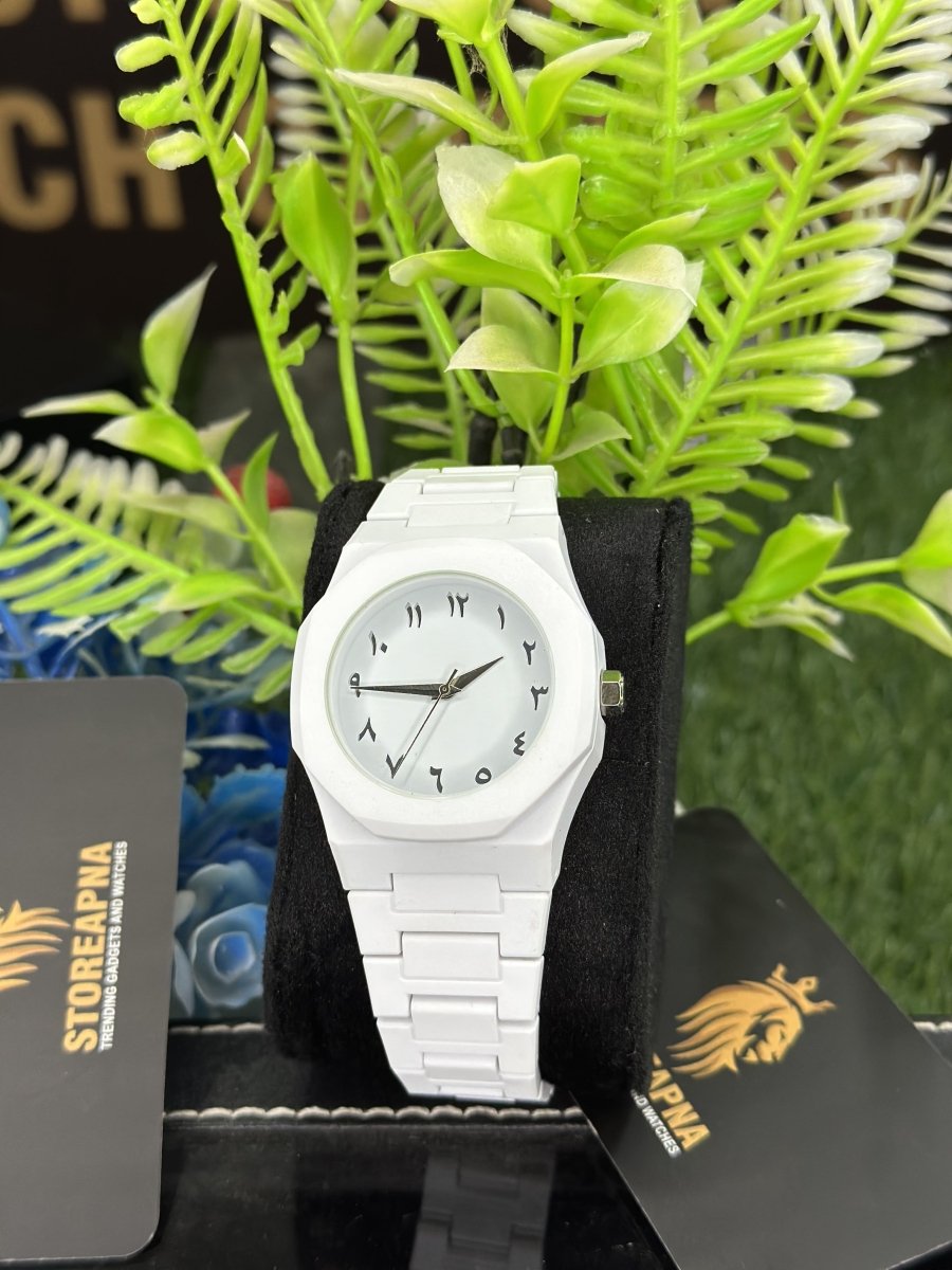 White Aura Unisex Wrist Watch — Elegant Design, Gift‑Ready - StoreApna