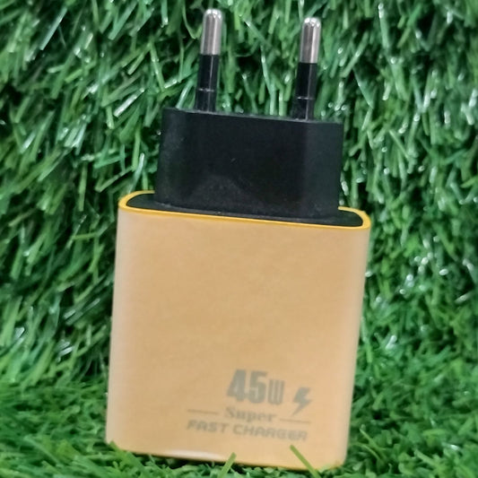 45W Dual-Port Charger – Type-C + USB Fast Charging Adapter