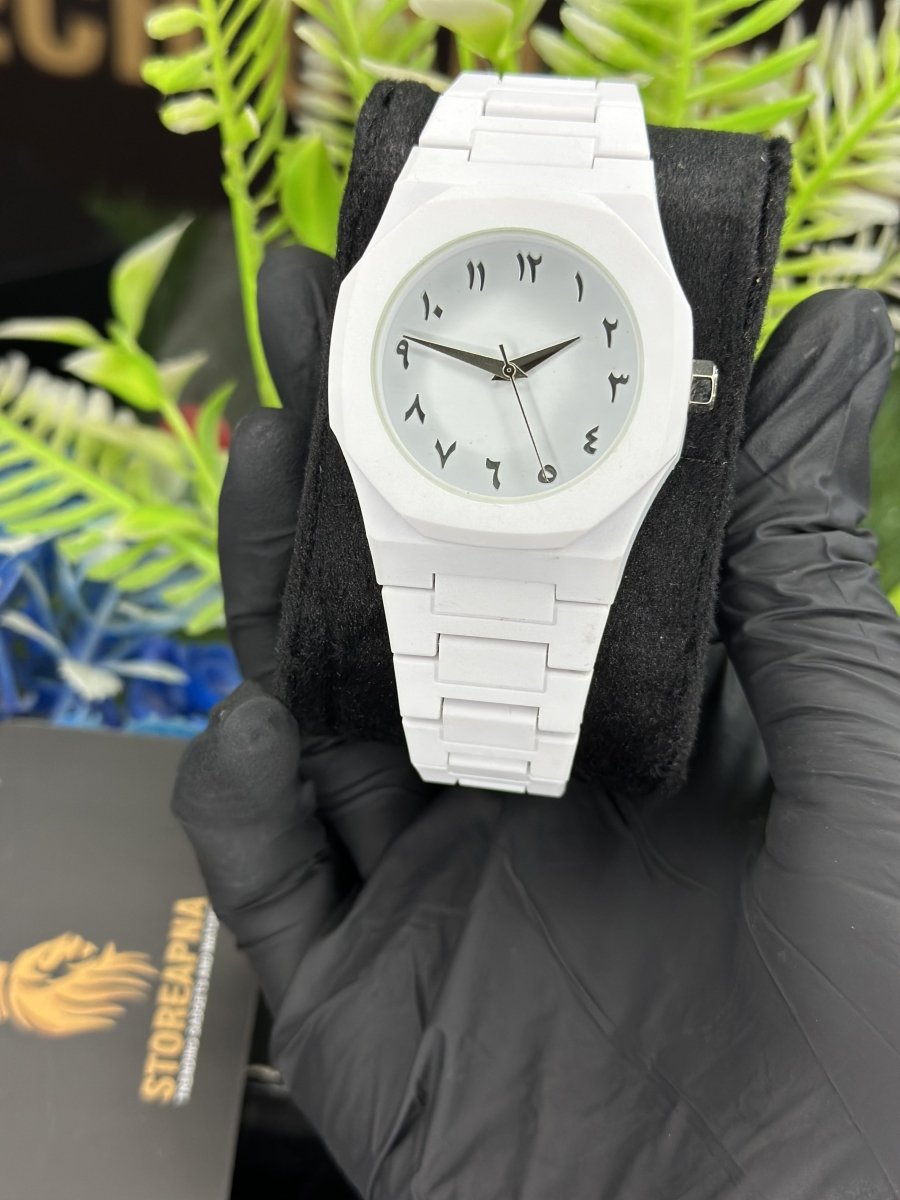White Aura Unisex Wrist Watch — Elegant Design, Gift‑Ready - StoreApna