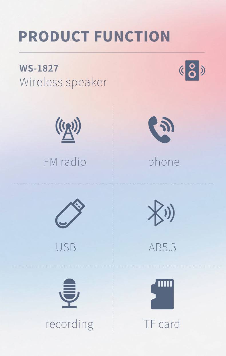 WSTER WS1827 Wireless Speaker – Bass Boost + FM Radio - StoreApna