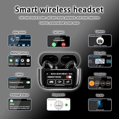AirBuds A9 Pro Black – Wireless Earbuds with Noise Cancellation