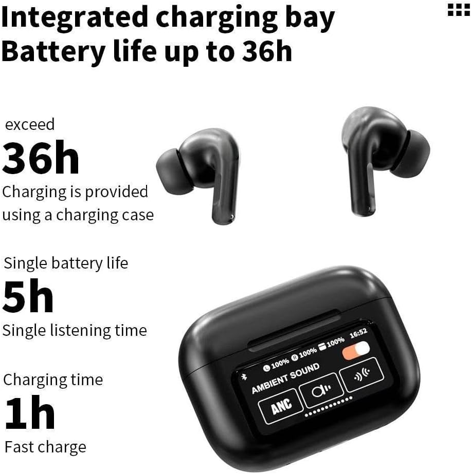 AirBuds A9 Pro Black – Wireless Earbuds with Noise Cancellation