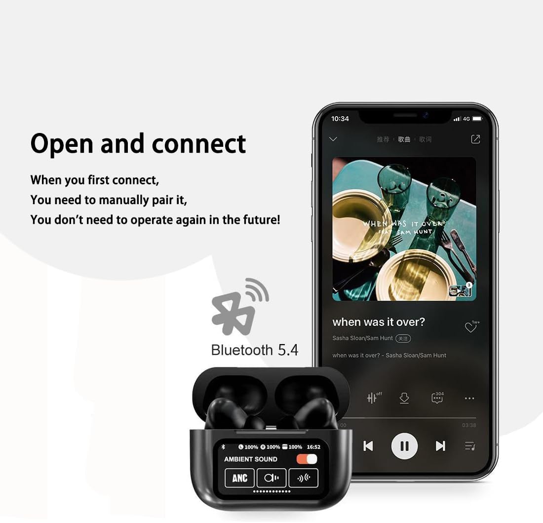 AirBuds A9 Pro Black – Wireless Earbuds with Noise Cancellation