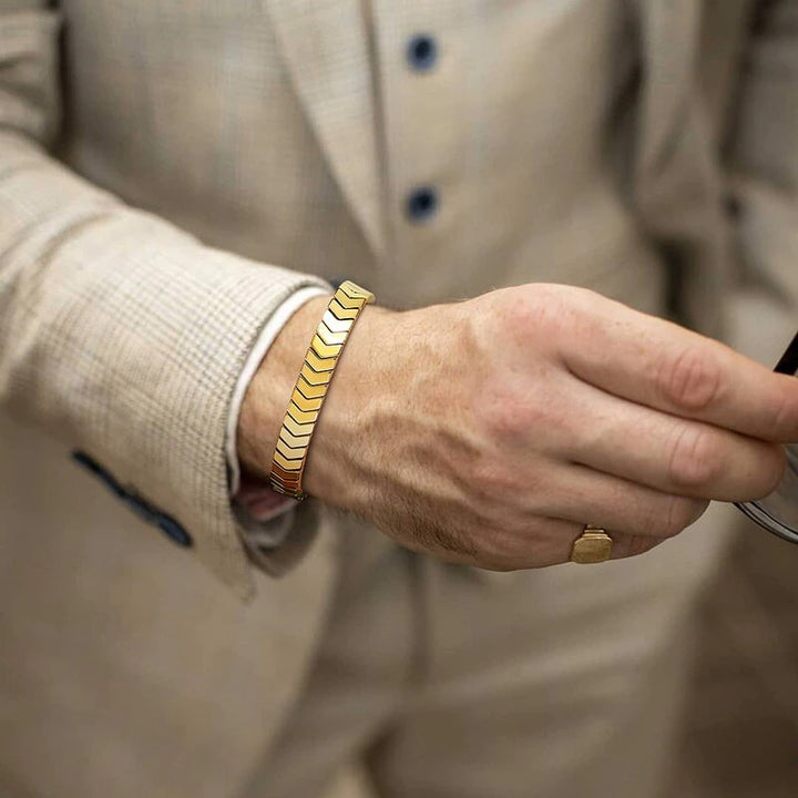 Adjustable Chevron Bracelet for Men (Silver / Gold / Black)