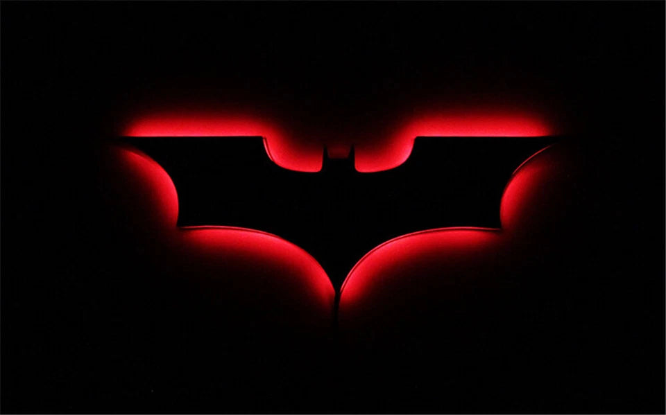 Bat Logo LED Wall Night Light – Red Glow Decorative Lamp for Room & Gaming Setup