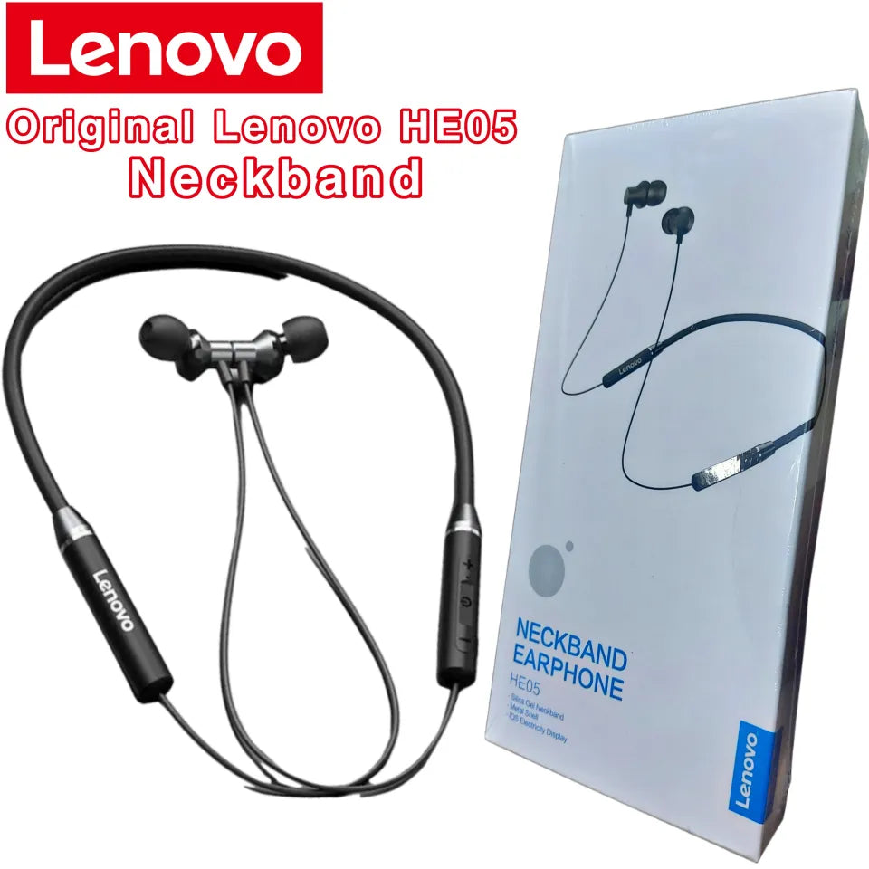 Lenovo HE05 Neckband – Bluetooth 5.0, HD Sound & Noise Reduction