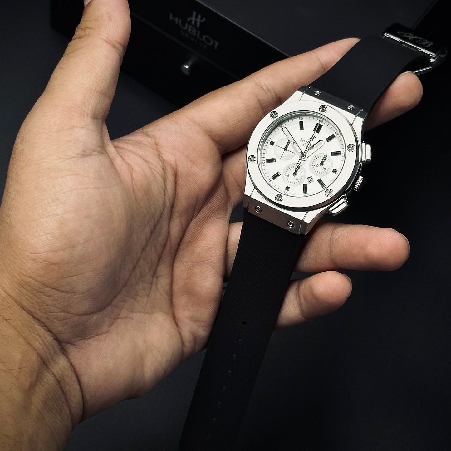 Hublot Classic Fusion Chronograph – Premium Stainless Steel Men’s Watch | Black Rubber Strap