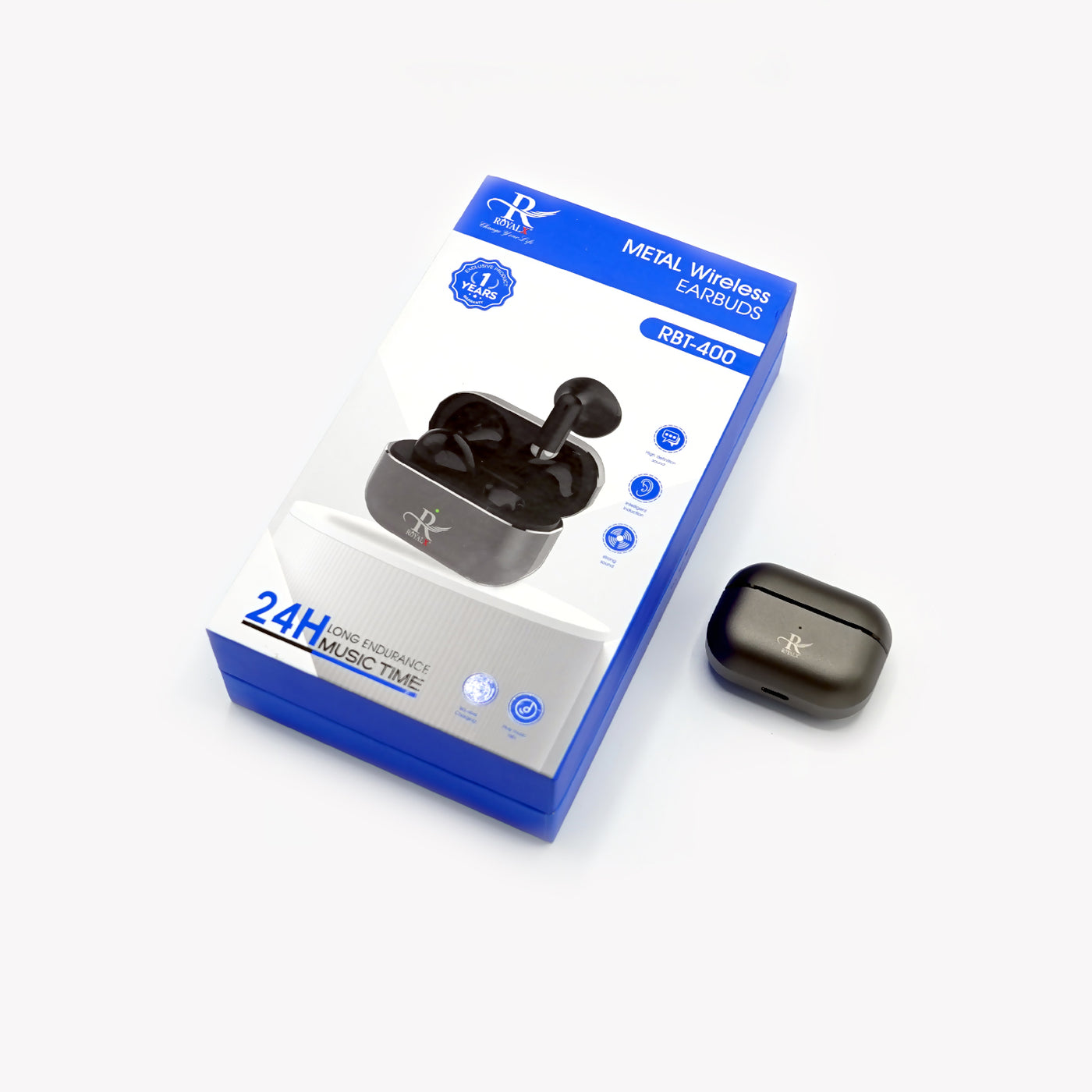 RBT-400 Metal Earbuds – 24H Wireless Music Time