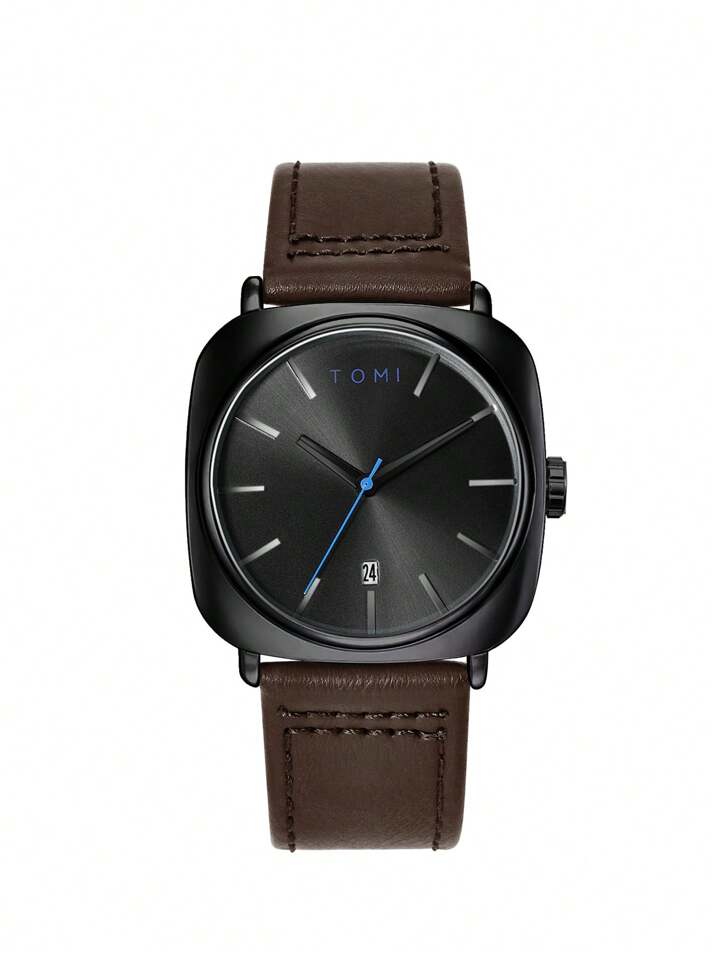 TOMI T-084 Men’s Quartz Date Watch – Leather Strap, Fashion Dress | storeapna