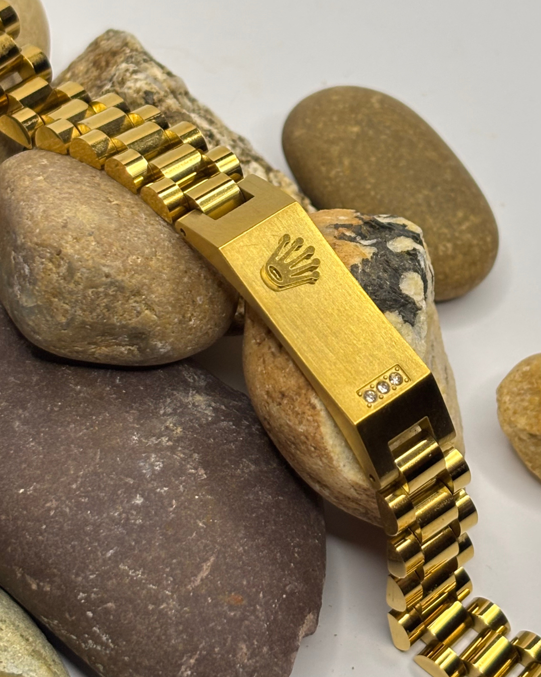 Luxury Crown-Style Engraved Bracelet for Men