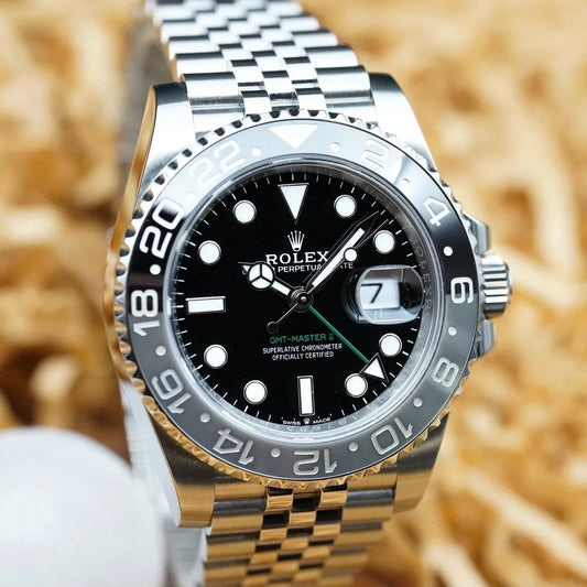 GMT - Master II Style Replica Watch – Grey & Black Bezel, Black Dial, Jubilee Bracelet 40mm | storeapna - StoreApna
