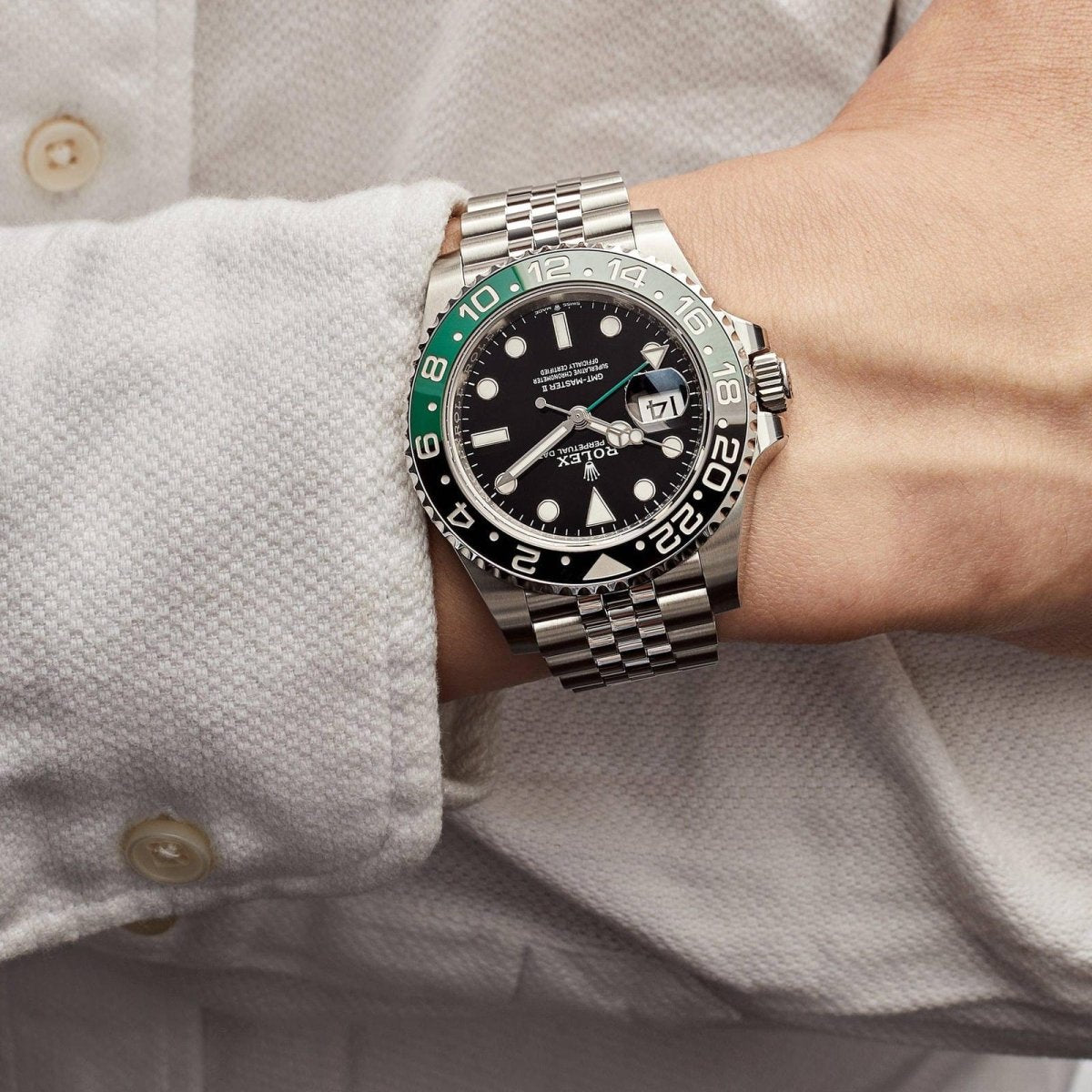 Rolex GMT - Master II “Sprite” Steel Jubilee Black Dial 40mm – Green & Black Bezel | storeapna - StoreApna