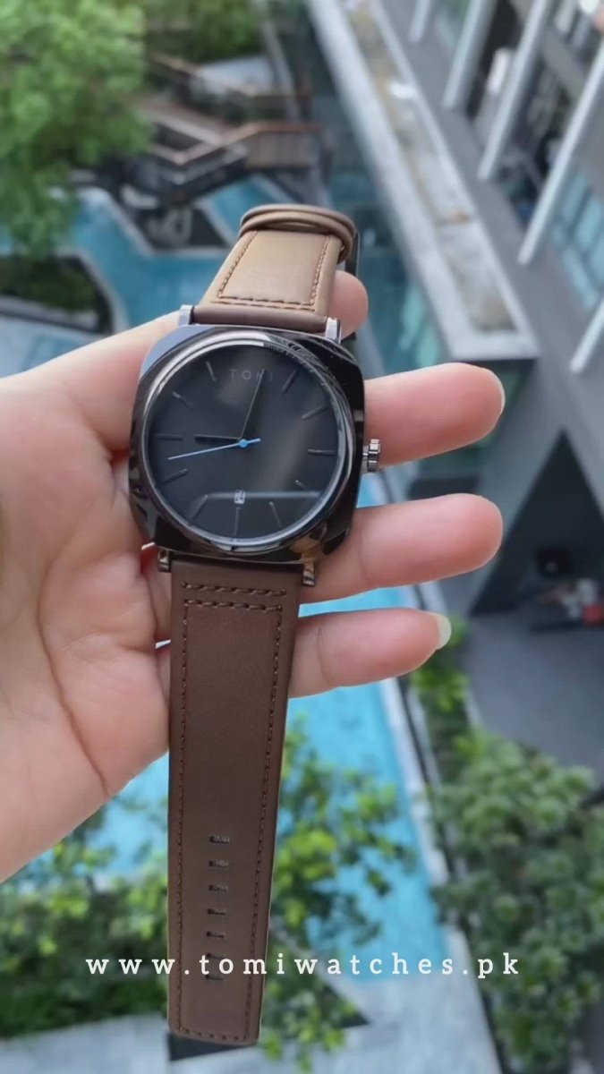 TOMI T - 084 Men’s Quartz Date Watch – Leather Strap, Fashion Dress | storeapna - StoreApna
