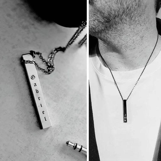 Personalized Vertical Bar Necklace