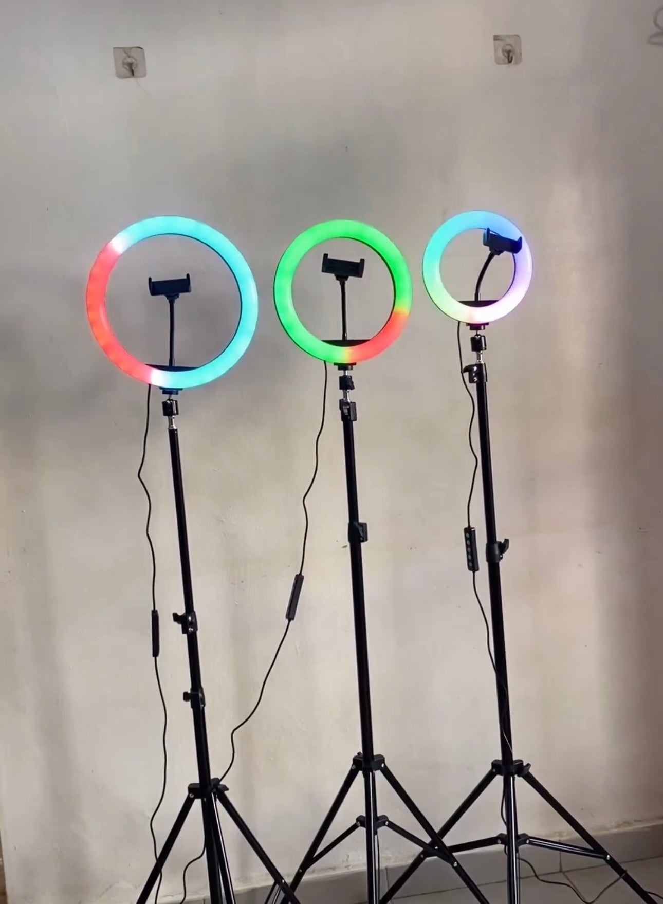 7 Feet RGB LED Ring Light with Stand – Tripod & Mobile Holder – USB Powered
