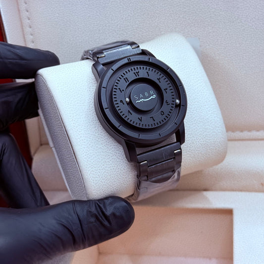 SABR Black Arabic Dial Watch – Premium Stainless-Steel Unisex Timepiece