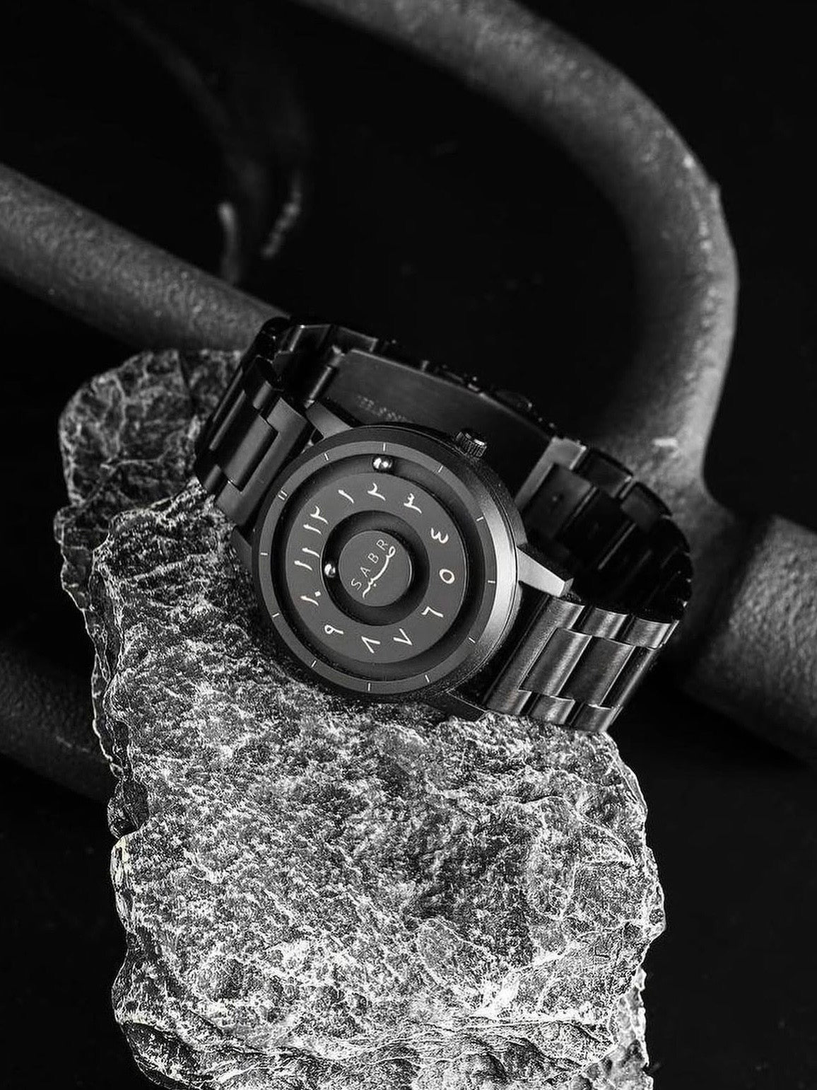 SABR Black Arabic Dial Watch – Premium Stainless-Steel Unisex Timepiece