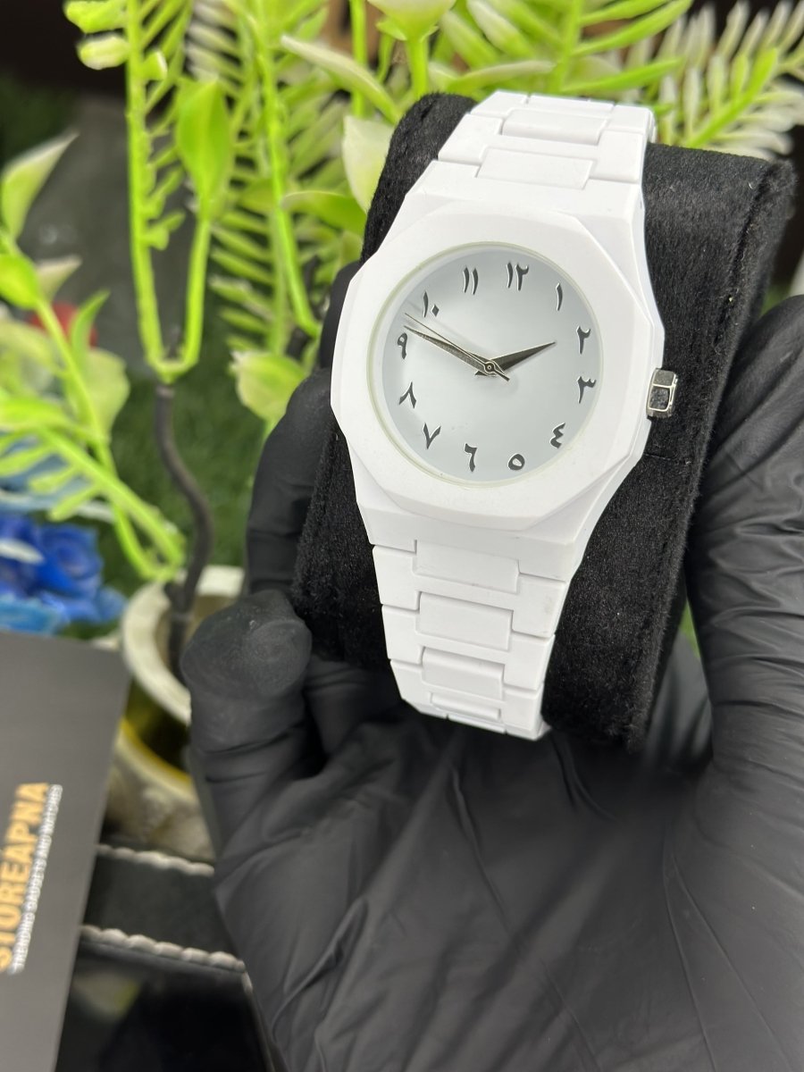White Aura Unisex Wrist Watch — Elegant Design, Gift‑Ready - StoreApna