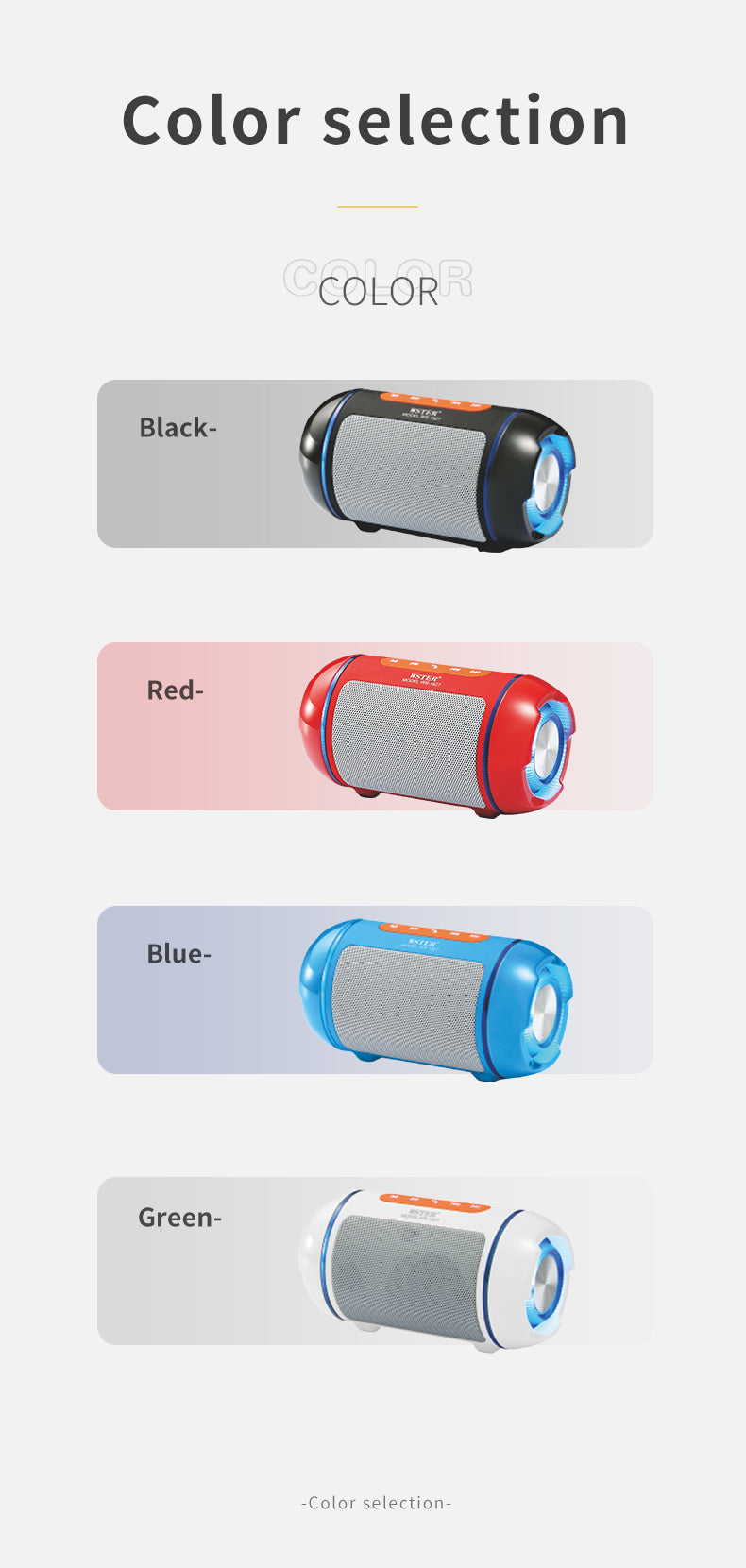 WSTER WS1827 Wireless Speaker – Bass Boost + FM Radio
